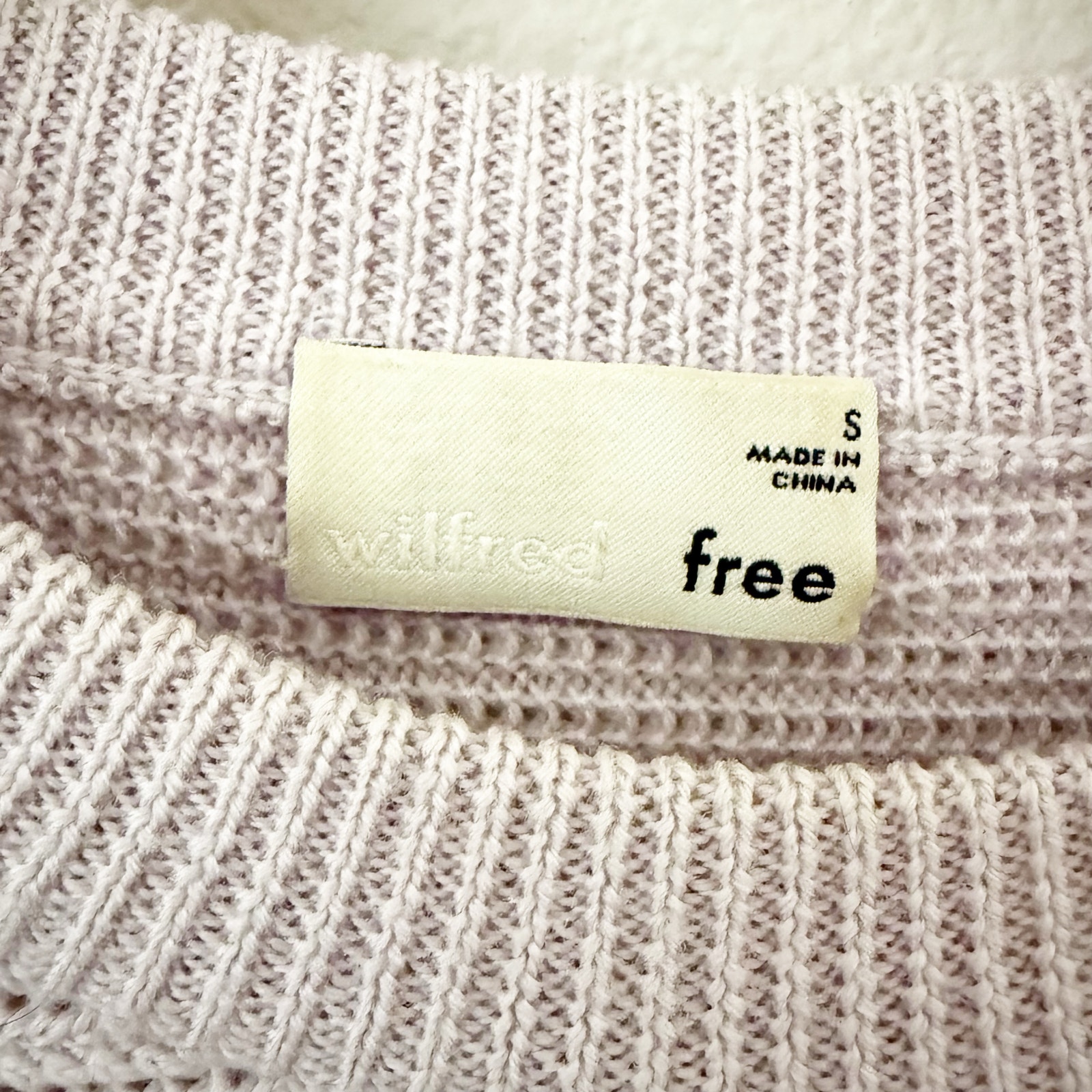 Wilfred Free X Aritzia | Lolan Sweater Cropped 100% Merino Wool Lavender | Small — image 5 of 8